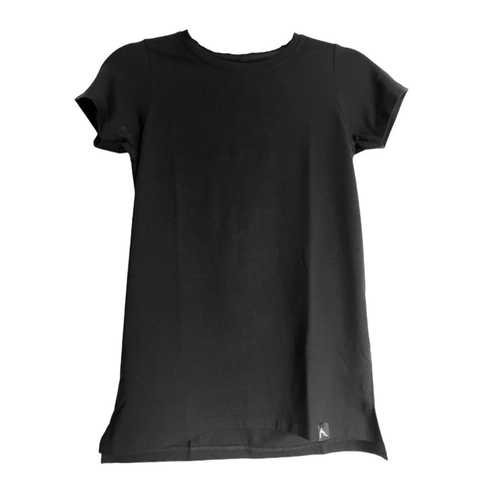 Rokwolf Women’s Pima Cotton Modal Lounge Tee Shirt Black Size Large